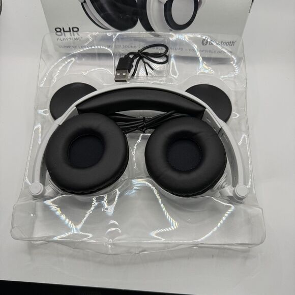 ART+SOUND Panda LED Light Up Wireless Bluetooth Kids Headphones 8HR Playtime - Picture 5 of 6